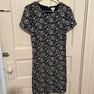 J. Crew Black and White Paisley Mini Dress